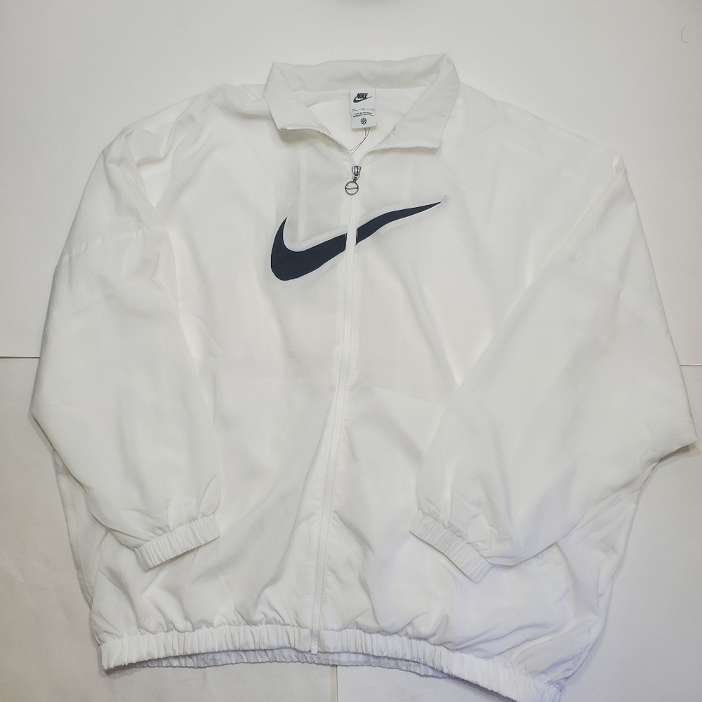 New Nike Sportswear Essential Woven Full Zip Jacket Women’s Medium Large White